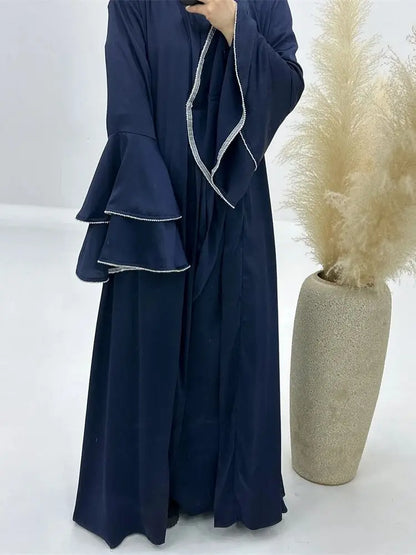 Cralom Ramadan Eid 3-Piece Abaya Set Kaftan for Women