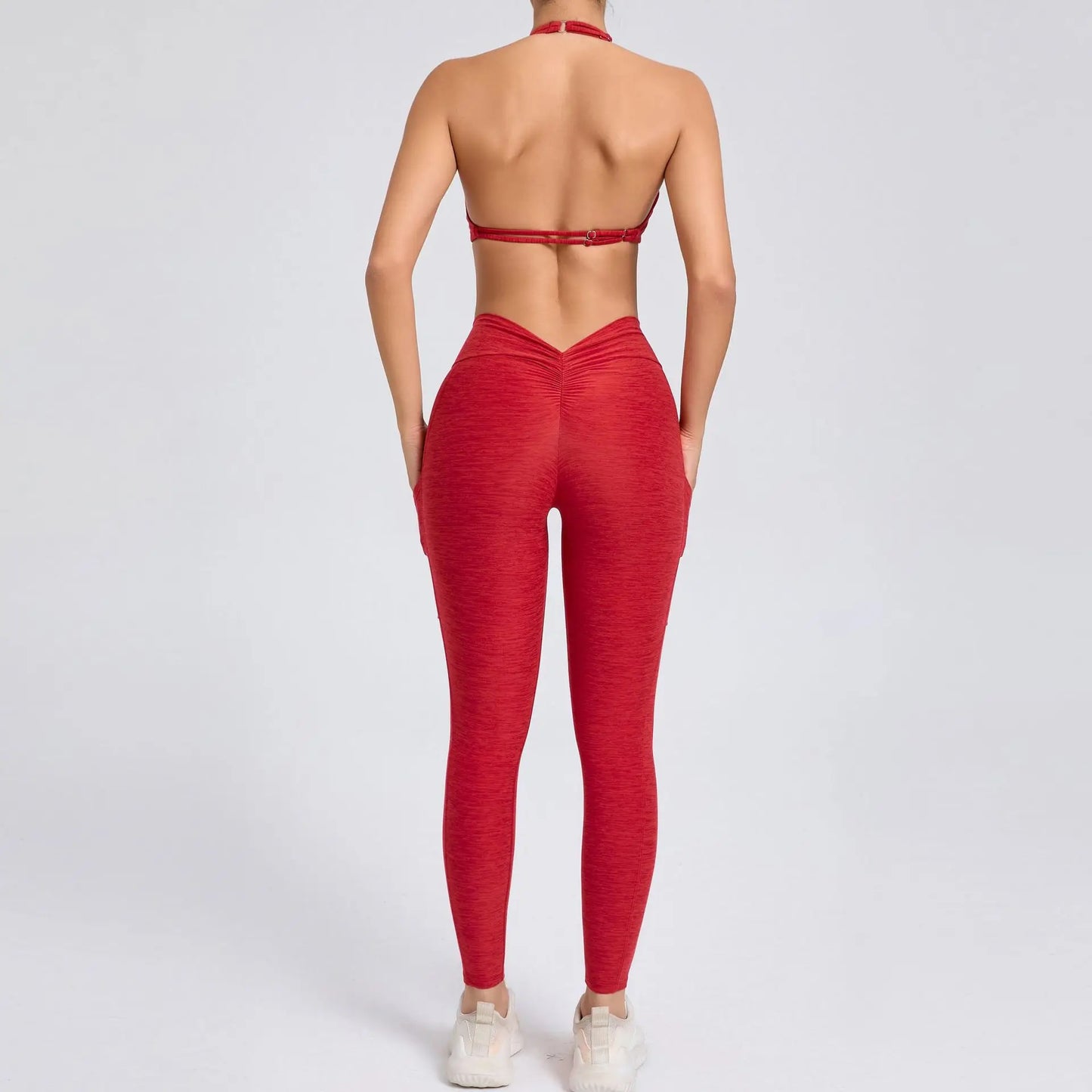Cralom Color-Block High Waist Yoga Set - Slim Fit Bra & Pants