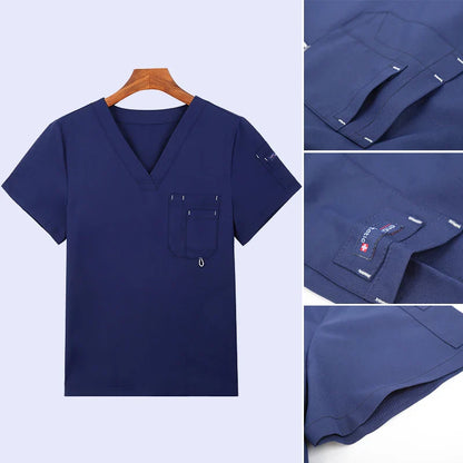 Cralom Surgeon Scrub Set: 11-Pocket Anti-Static Hospital Uniform