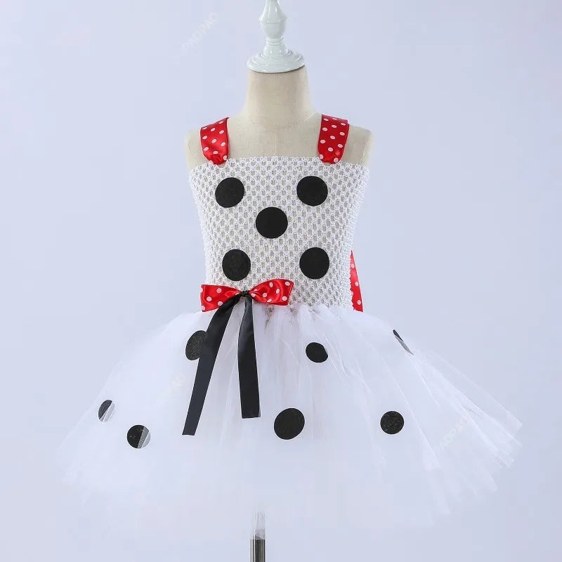 Cralom Dalmatians Mesh Tutu Dress for Girls