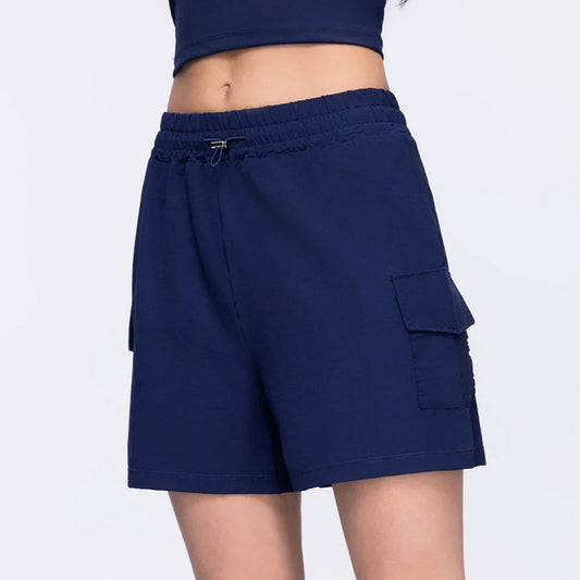 Cralom Women's Summer Yoga Pocket Shorts - Stretchy & Breathable Sweatshorts