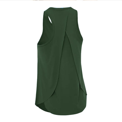 Cralom Women's Fitness Crop Tank Top, Quick Dry Sport Vest for Gym Workouts