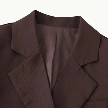 Cralom Chic Patchwork Button Blazer - Women's Fashion Coat