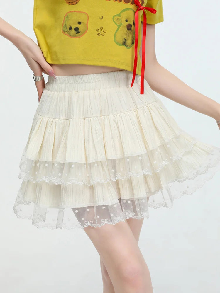 Cralom Sweet Lace A-Line Mini Skirt - New Spring 2025