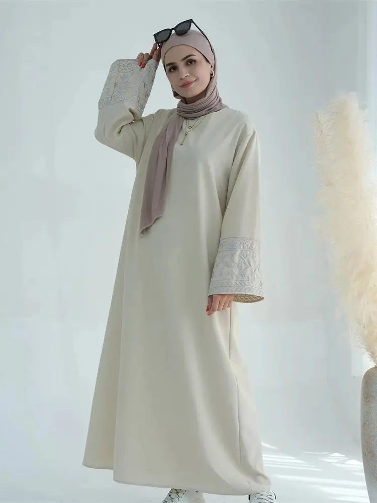 Cralom Black Eid Abaya Modest Dress for Muslim Women