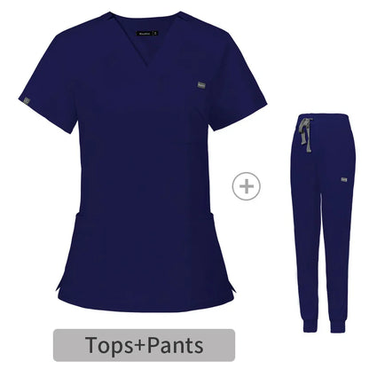 Cralom Scrub Nursing Gowns: Minimalist Solid Color Medical Workwear by Cralom
