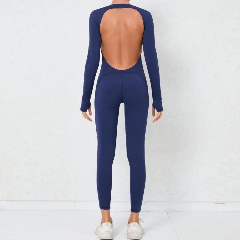 Cralom Backless Yoga Jumpsuit: Sexy One-Piece Butt-Lifting Bodysuit for Women