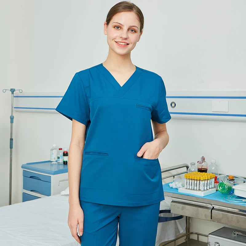 Cralom Stretch Scrubs Set for Pet Hospital - Women's Clinical Uniforms