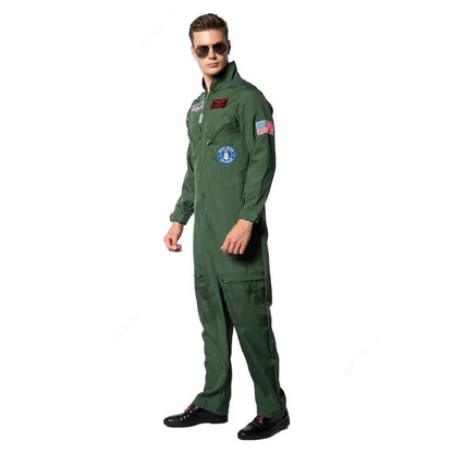 Cralom Men's Air Force Pilot Costume with Aviator Gear