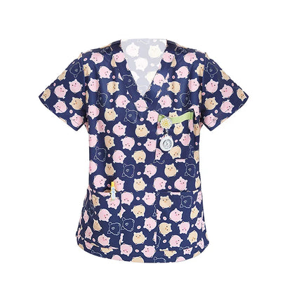 Cralom V-Neck Nurse Scrub Top - Anti-Static Medical Workwear