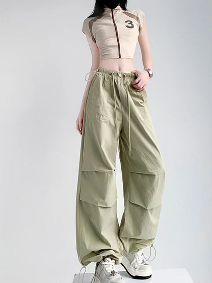 Cralom Vintage Cargo Capris with Pockets & Lace-Up Detail
