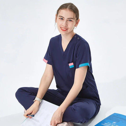 Cralom Unisex Medical Surgical Scrubs Set for Veterinary Workwear