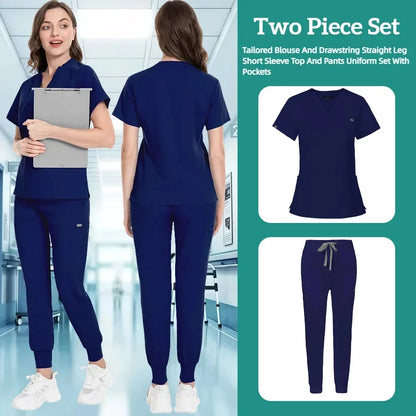 Cralom Nursing Scrub Top - Unisex Solid Color Uniform