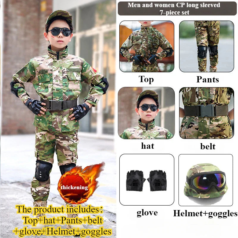 Cralom Camo Military Uniform Costume for Kids - Halloween & Play
