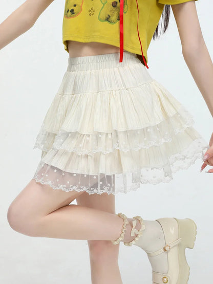Cralom Sweet Lace A-Line Mini Skirt - New Spring 2025