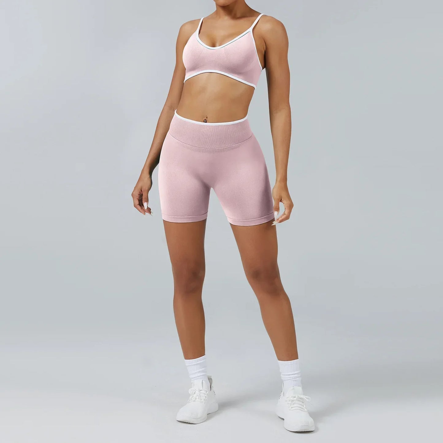 Cralom Seamless Yoga Set: Backless Sports Bra & Quick-Dry Leggings for Fitness