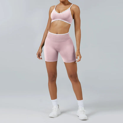 Cralom Seamless Yoga Set: Backless Sports Bra & Quick-Dry Leggings for Fitness