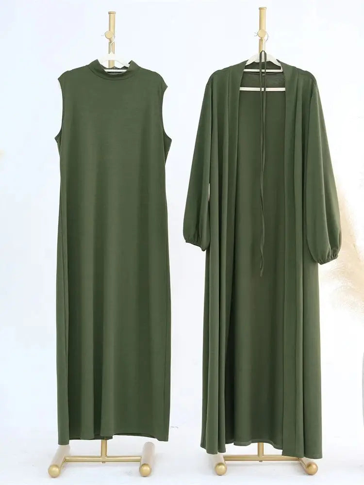 Helyn's Ramadan Eid Satin Abaya Dubai Set