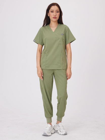 Cralom Multicolor Beauty Scrubs Set for Women: Top + Straight Pant Uniform