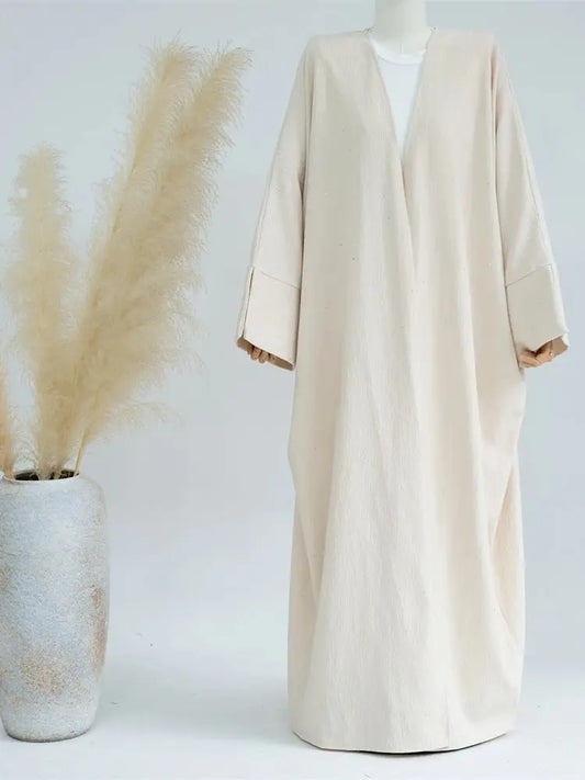 Cralom Winter Shiny Kimono Abaya Caftan Dress Muslim Dubai Luxury