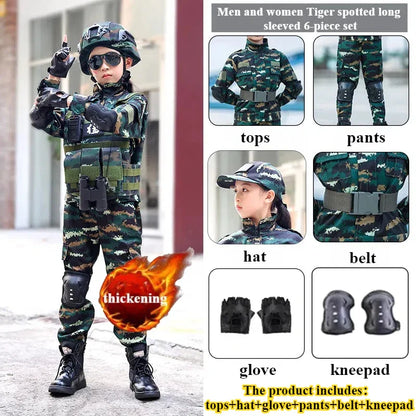 Cralom Camo Military Uniform Costume for Kids - Halloween & Play