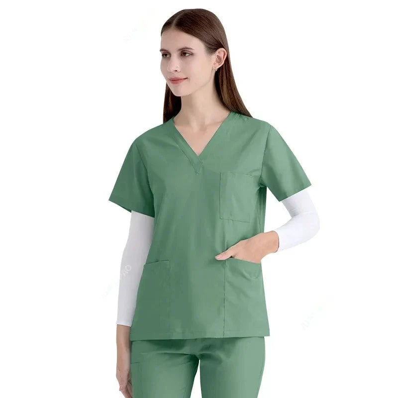 Cralom Short Sleeve Scrubs Sets for Women - Nursing Uniforms and Hospital Gowns