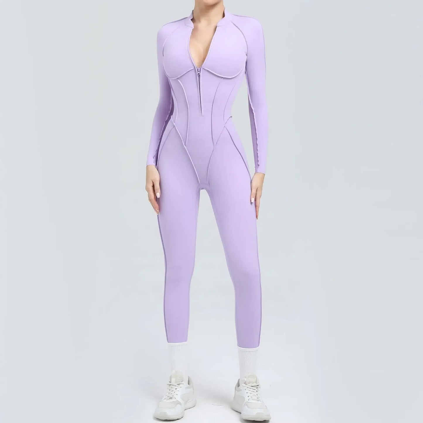 Cralom Backless Yoga Jumpsuit | Long Sleeve Tight-Fit Activewear