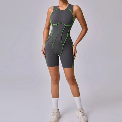 Cralom Yoga Jumpsuit: Hip-lifting, Hollow-out Splicing One-piece Fitness Set for Women