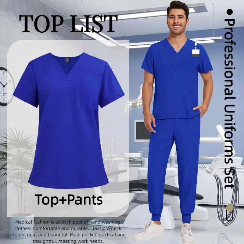 Cralom Premium Nurse Scrubs Set - Clinical Style for Anti-Wrinkle Medical Uniforms