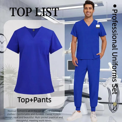 Cralom Premium Nurse Scrubs Set - Clinical Style for Anti-Wrinkle Medical Uniforms