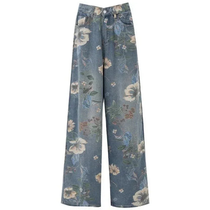 Cralom Vintage Printed High Waist Wide Leg Jeans 2025 - Women's Fashion