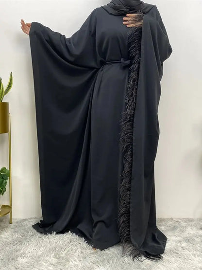 Cralom Women's Classic Black Djellaba Robe: Modest Fashion Abaya Kaftan