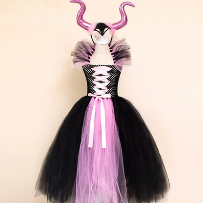 Cralom Deluxe Demon Queen Witch Girls Halloween Party Costume