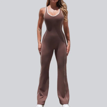 Cralom Color-Block Yoga Bodysuit with Booty-Lifting Flare Pants