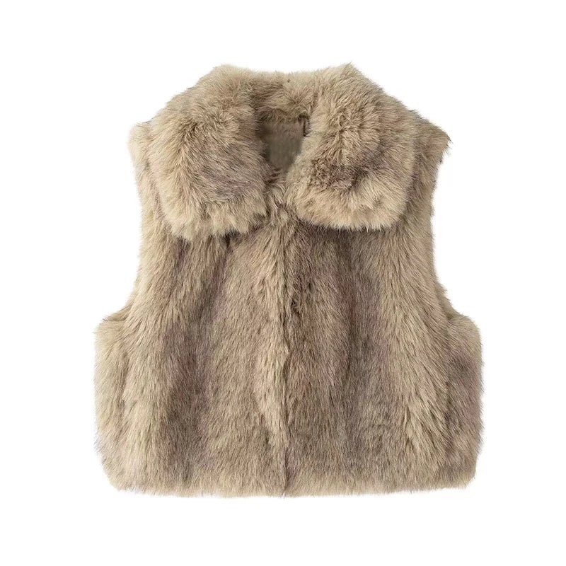 Cralom Women's Faux Fur Winter Vest Coat 2024 - Sleeveless, Soft, and Stylish
