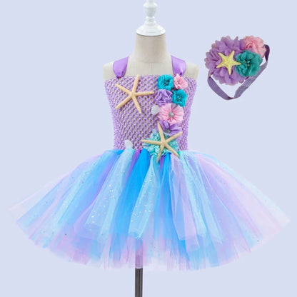 Cralom Mermaid Princess Tutu Dress - Ocean Themed Party Costume