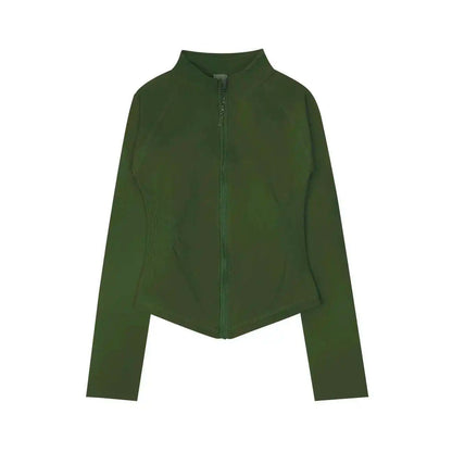 Cralom Zippy Jacket: Women's Seamless Active Wear Gym Top for Running, Yoga & Pilates