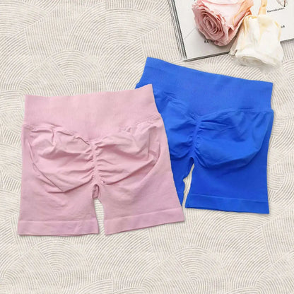 Cralom Seamless Leggings Gym Shorts Set for Women - Push-up Fitness Bottoms