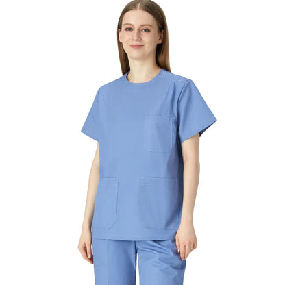 Cralom Women's Crew Neck Scrub Set - 3 Pocket Solid Workwear