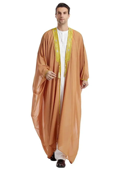 Cralom Men's Ramadan Abayas: Muslim Prayer Robe Keftan
