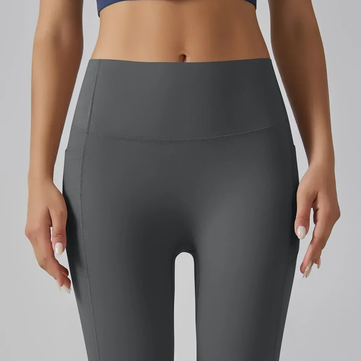Cralom High Waist Yoga Pants with Side Pockets & Hip Scrunch