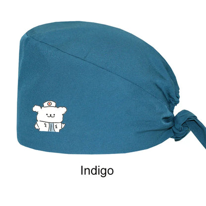 Cralom Women's Solid Scrubs Caps for Medical and Beauty Professionals
