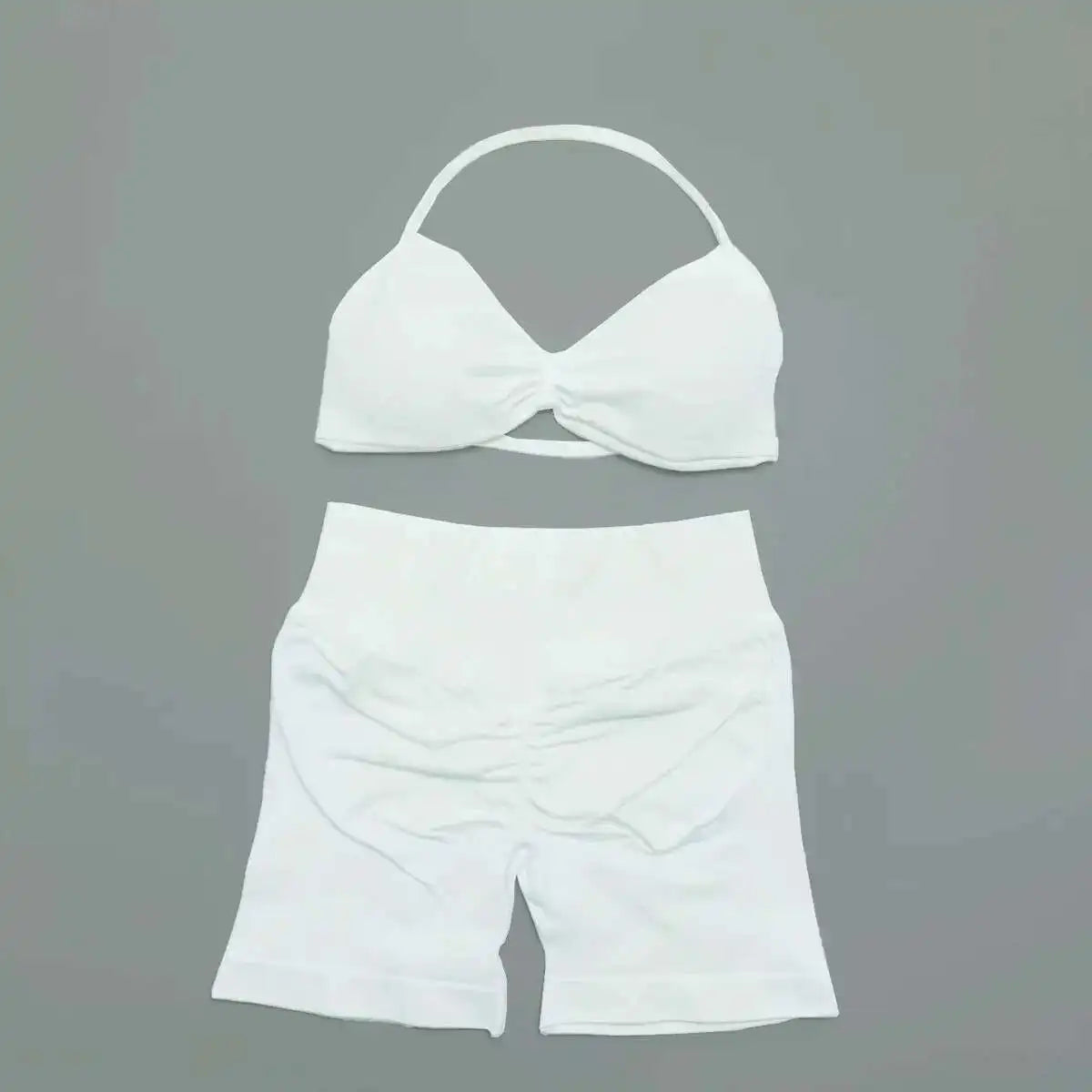 Cralom Strappy Bra & Shorts Yoga Set for Women - Pilates Fitness Sportswear
