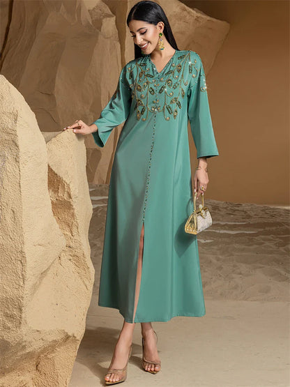 Cralom Diamond Eid Abaya embellished for Muslim women by Cralom