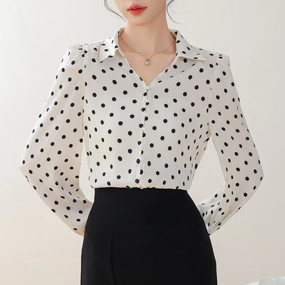 Cralom Polka Dot Tops: Sweet & Stylish Blouses for Fall Office Chic