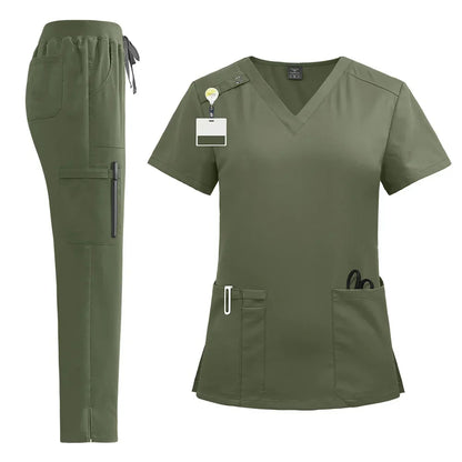 Cralom Stylish Pet Hospital Work Uniform Set for Medical Professionals