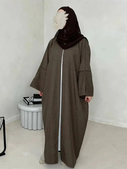 Cralom Kimono Eid Abaya Dress for Modest Muslim Women