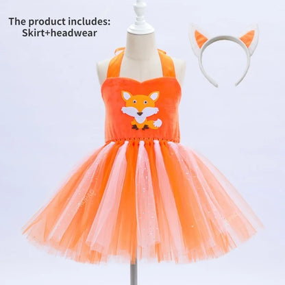 Cralom Fox Cosplay Dress for Kids Carnival | Toddler Girl Tutu Outfit