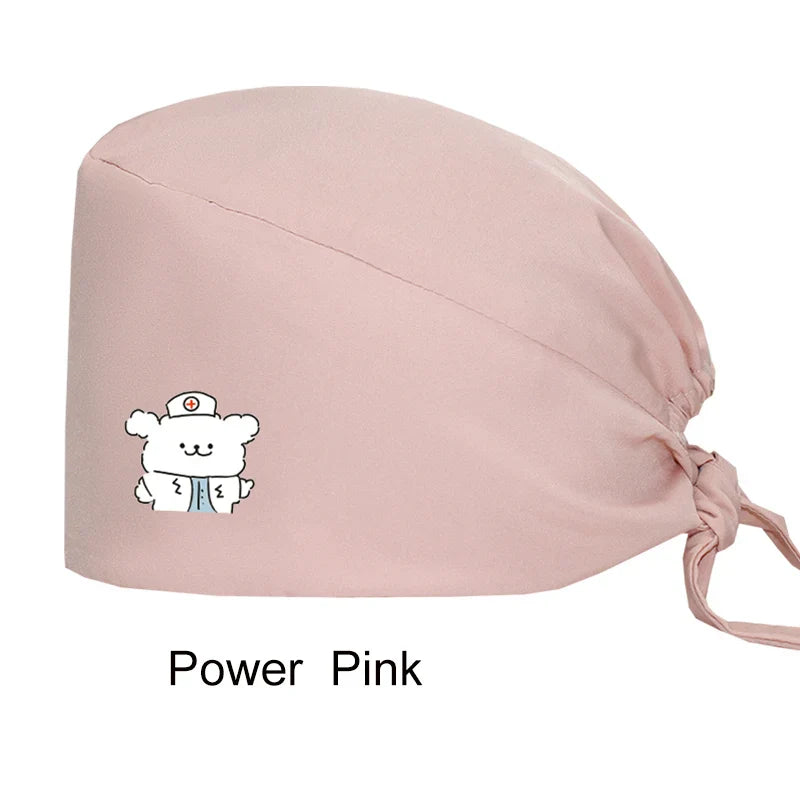 Cralom Women's Solid Scrubs Caps for Medical and Beauty Professionals
