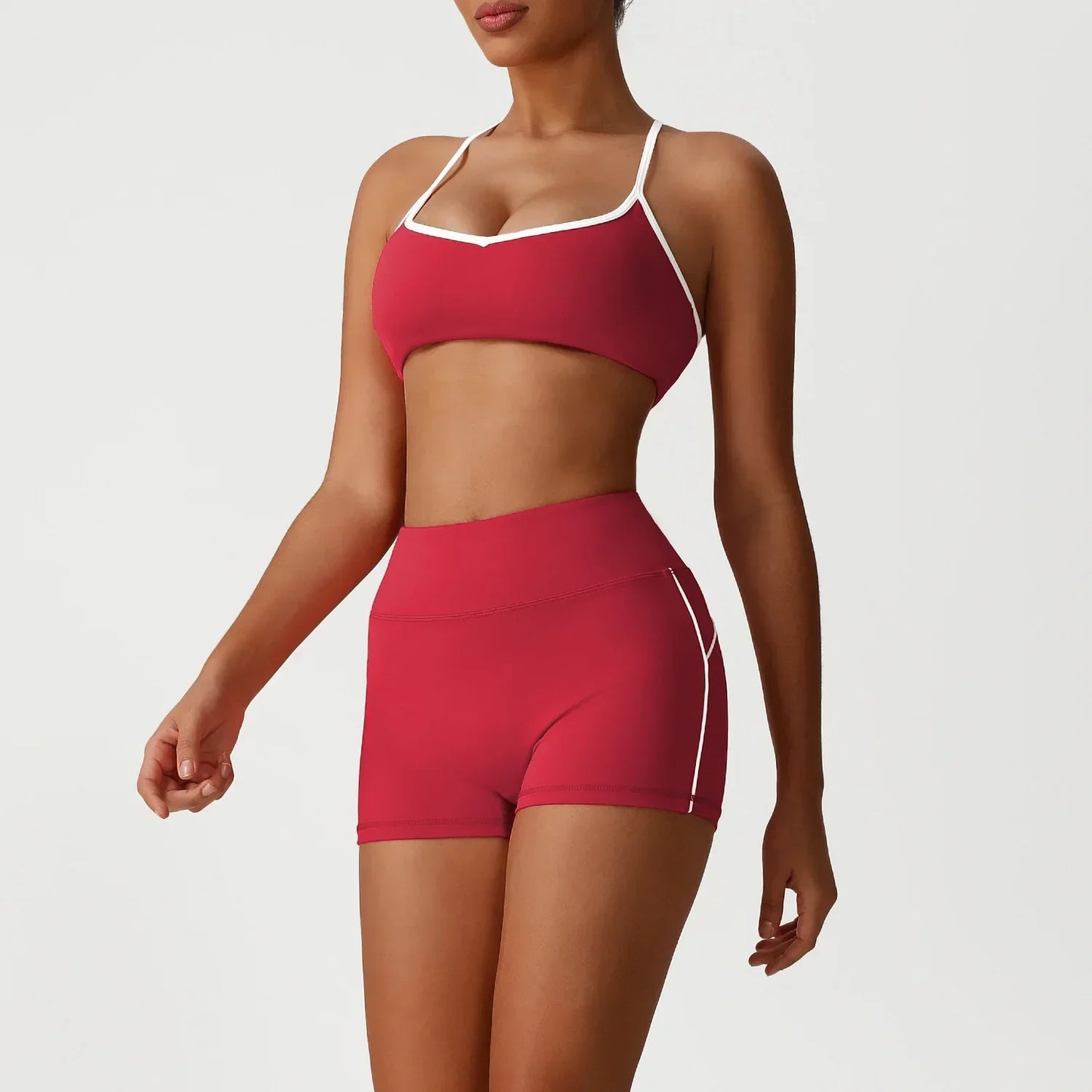 Cralom Color Block Seamless Yoga Set: Backless Bra & Booty-Lifting Leggings